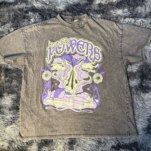 H&M‎ Divided Graphic Tee Nature Powers Purple Acid Wash T-Shirt S